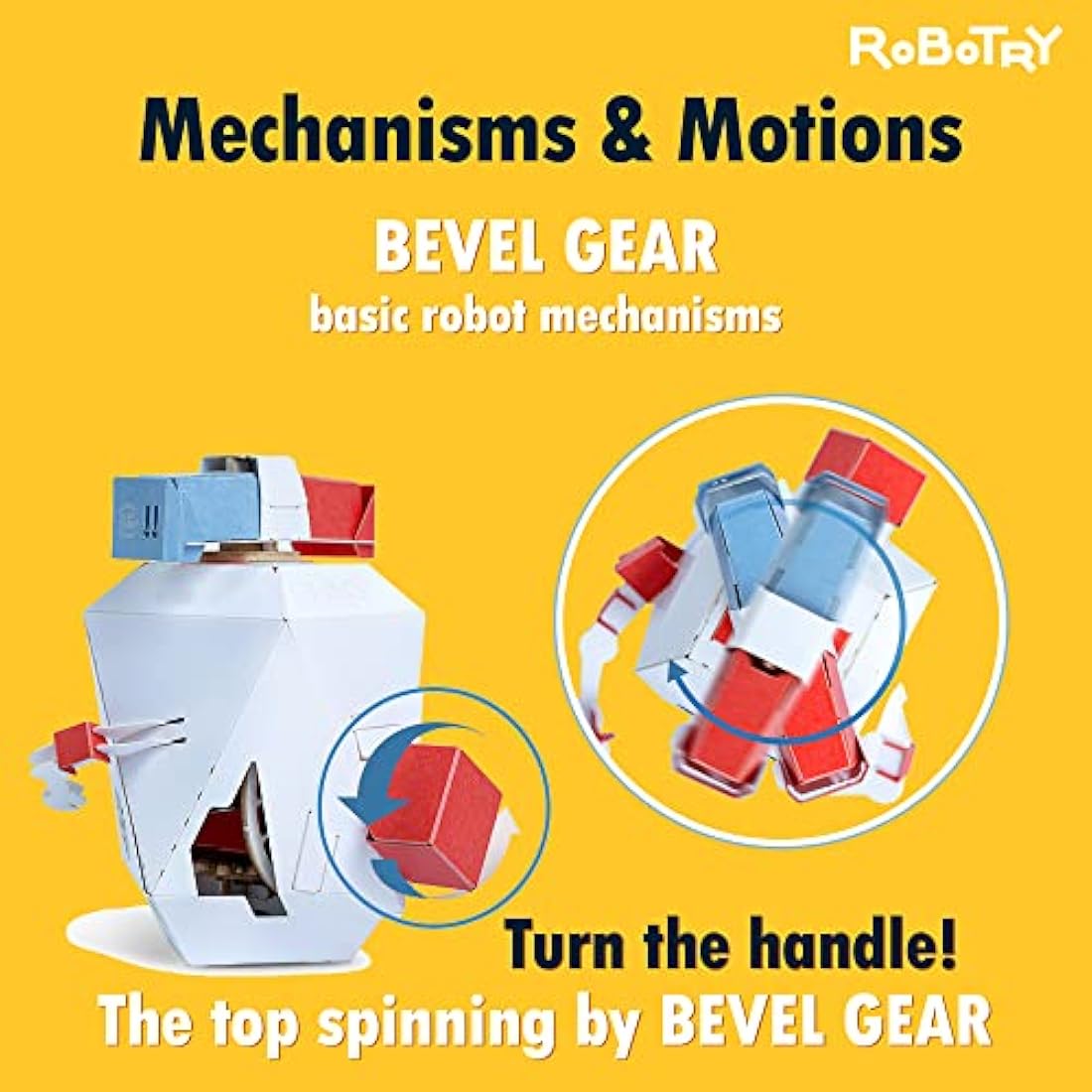 ROBOTRY Moving Paper Robots Set | Beginner Level STEM Kit | Paper Crafts | Learn Very Basic 5 Robot Mechanisms | Ideal for Schools & Gifts | Science & Engineering Learning