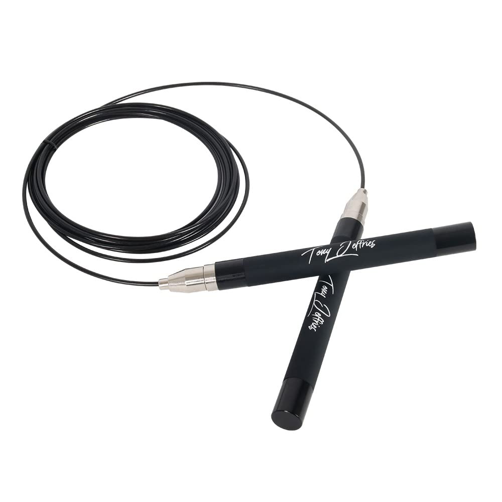 Tony Jeffries's 2.0 Speed Jump Rope of 360 Degree Spin Ball Bearings, Daily Exercise Skipping Rope with Silicon Grip Handles, Lightweight Self Locking