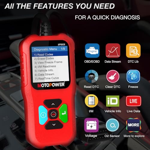 MOTOPOWER MP69038 Car OBD2 Scanner Code Reader Engine Fault Code Reader Scanner CAN Diagnostic Scan Tool - Elite Edition