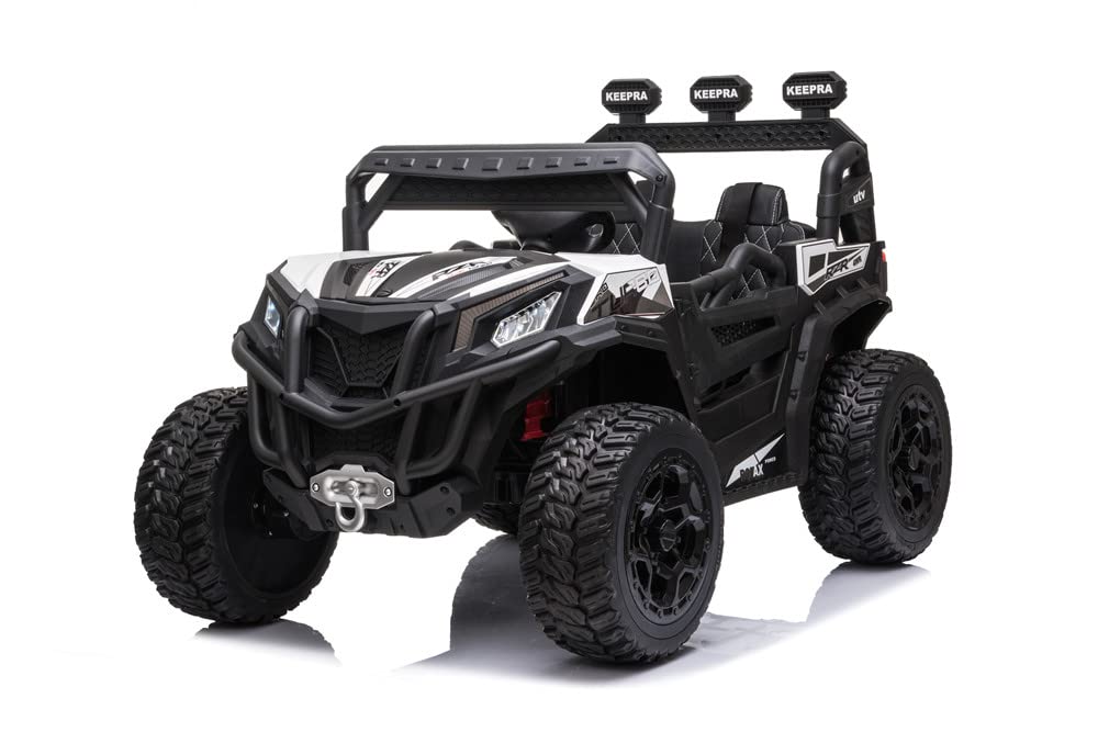RZR Turbo UTV-MX-ii *2 SEATER* 24V 4x Motors 4x4 Electric Kids Ride On Car (White)