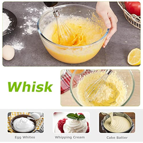 Bonsenkitchen Stainless Steel Hand Blender, 4-in-1 Stick Blender 1000W, 20 Speed Adjustable, with Whisk, 500ml Chopper and 700ml Measuring Cup, Food Processor (HB3203)