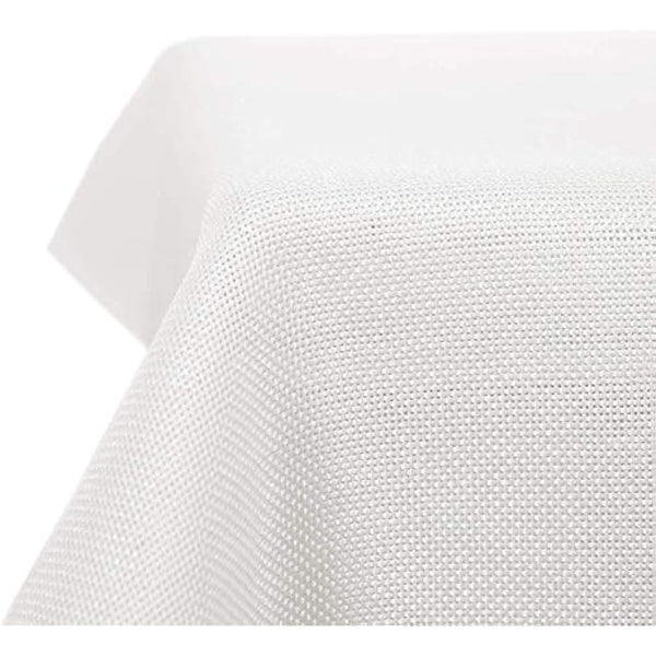Deconovo Decorative Faux Linen Table Cloth Wipeable Water Resistant Tablecloth for Dinning 52x70in(132x178cm) White