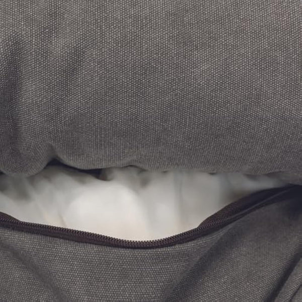 TRIXIE BE Nordic Föhr Dog Bed 60 x 50 cm in Dark Grey - Square Dog Basket for Small and Large Dogs - Cosy Dog Basket with Practical Carry Handle - Soft and Washable - 37447