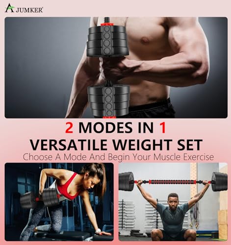 AJUMKER Dumbbells Barbell Set 20KG 30KG,Adjustable Dumbbells Barbell Set, Adjustable Lifting Training Set for Men and Women, Body Workout Home Gym