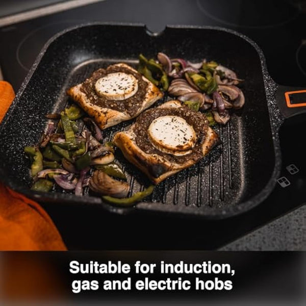 Pep Griddle Pan 29cm with Removable Handle Non-Stick Induction Gas and Electric Compatible