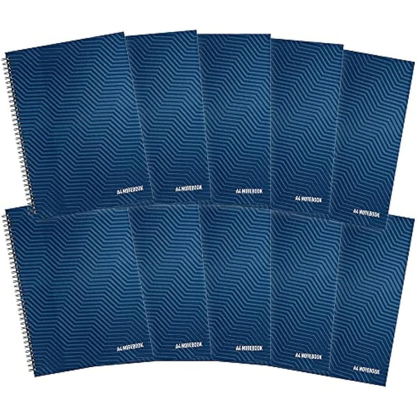Summit A4 Notebook, Hardback Wirebound, Ruled, 160 pages, Blue (Pack of 10)