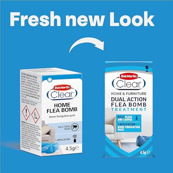 Bob Martin Clear Dual Action Flea Bomb for the Home - Kills Fleas Dead, Fast and Effective Household Treatment (1 Can)
