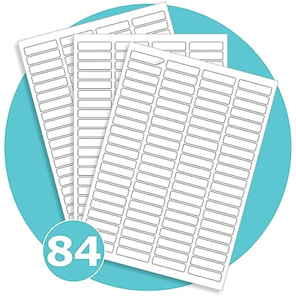Triplast 50 x Multipurpose A4 Label Sheets - 84 Labels Per Sheet (46 x 11mm Each) - Easy Peel White Labels for Inkjet & Laser Printer - Address Labels, Shipping Labels, File Labels, DIY Stickers