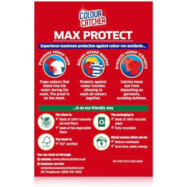 Colour Catcher Max Protect Laundry Sheets, Helps to Prevent Colour Run and Protects Brightness – 120 Sheets