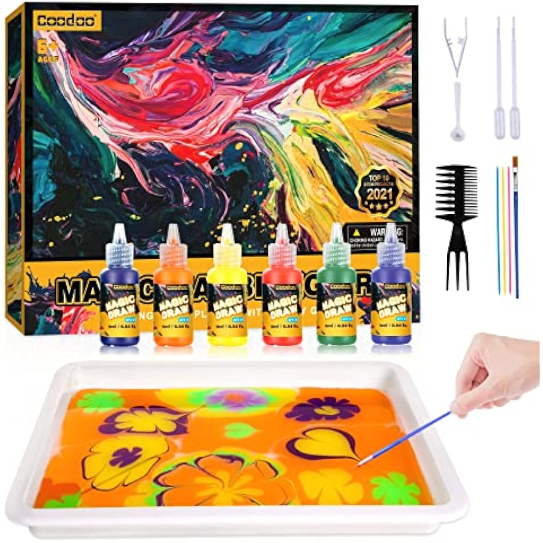 Water Marbling Paint for Kids - Arts and Crafts for Girls & Boys Crafts Kits Ideal Gifts for Kids Age 6+ 8-12