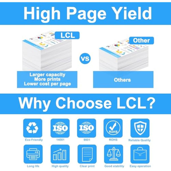 LCL Toner Cartridge 71B0010 71B0020 71B0030 71B0040 71B20K0 71B20C0 71B20M0 71B20Y0 CS317 CS317dn CX317 CX317dn CS417 CS417dn CX417 CX417de CS517 CS517de CX517 (4P KCMY) Replacement for Lexmark