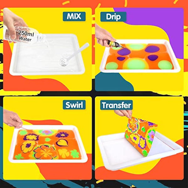 Water Marbling Paint for Kids - Arts and Crafts for Girls & Boys Crafts Kits Ideal Gifts for Kids Age 6+ 8-12
