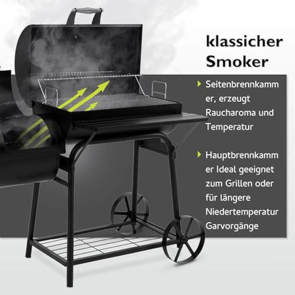 Tepro Biloxi Offset BBQ Pit Barrel Smoker