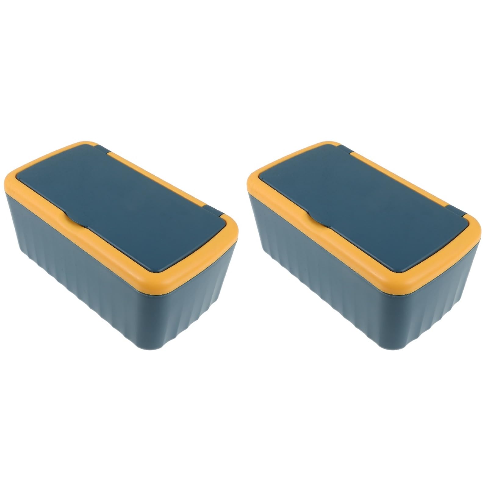 Ciieeo Wipes Dispenser with Lid 2-Pack Portable Tissue Box for Home and Office Compact Napkin Holder and Organizer Box