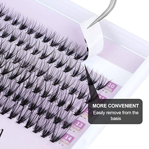 Cluster Eyelash 240pcs 40D 0.07 D Curl 15mm Cluster Eyelashes Extensions, Soft Individual Lashes Natural False Eyelashes Clusters DIY Eyelash Extension At Home (15mm, 40D-D-0.07)