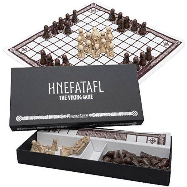 Hnefatafl - The Viking Game by the Regency Chess Company - Includes linen cloth playing board with resin Viking playing pieces