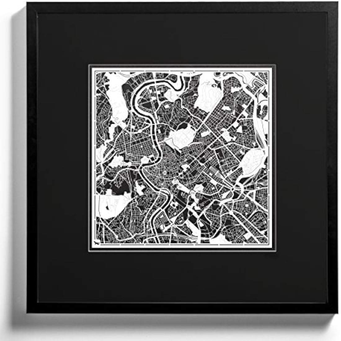 O3 DESIGN STUDIO Rome Paper Cut Map White 30x30 cm Paper Art