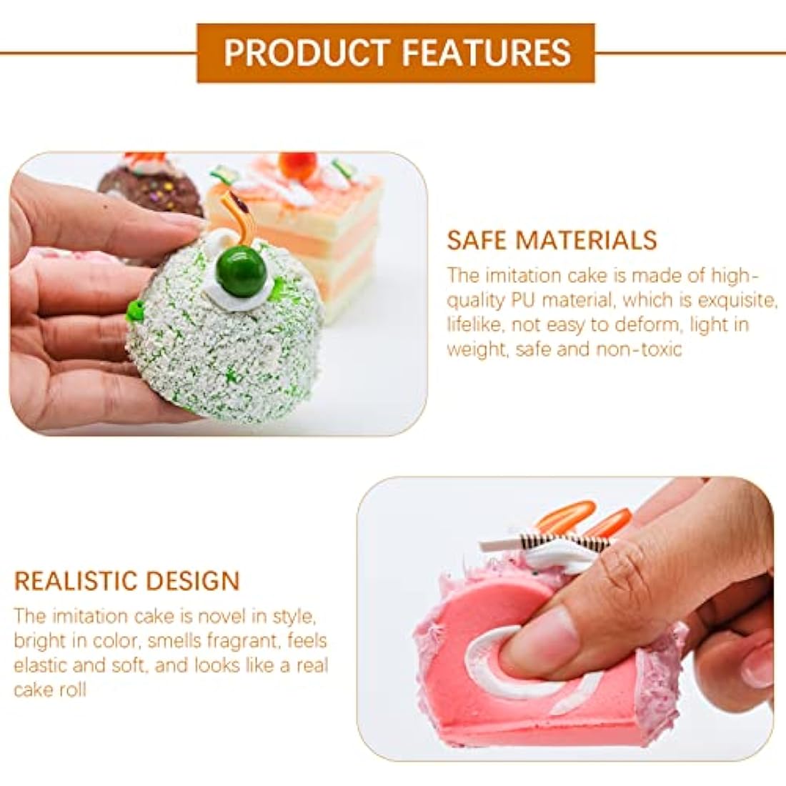 YHSKJCD Artificial Simulation Cake, 5Pcs Realistic Cake Dessert Fake Cake Food Model Realistic Cupcake Bread Dessert for Photography Props Kitchen Home Decoration Display