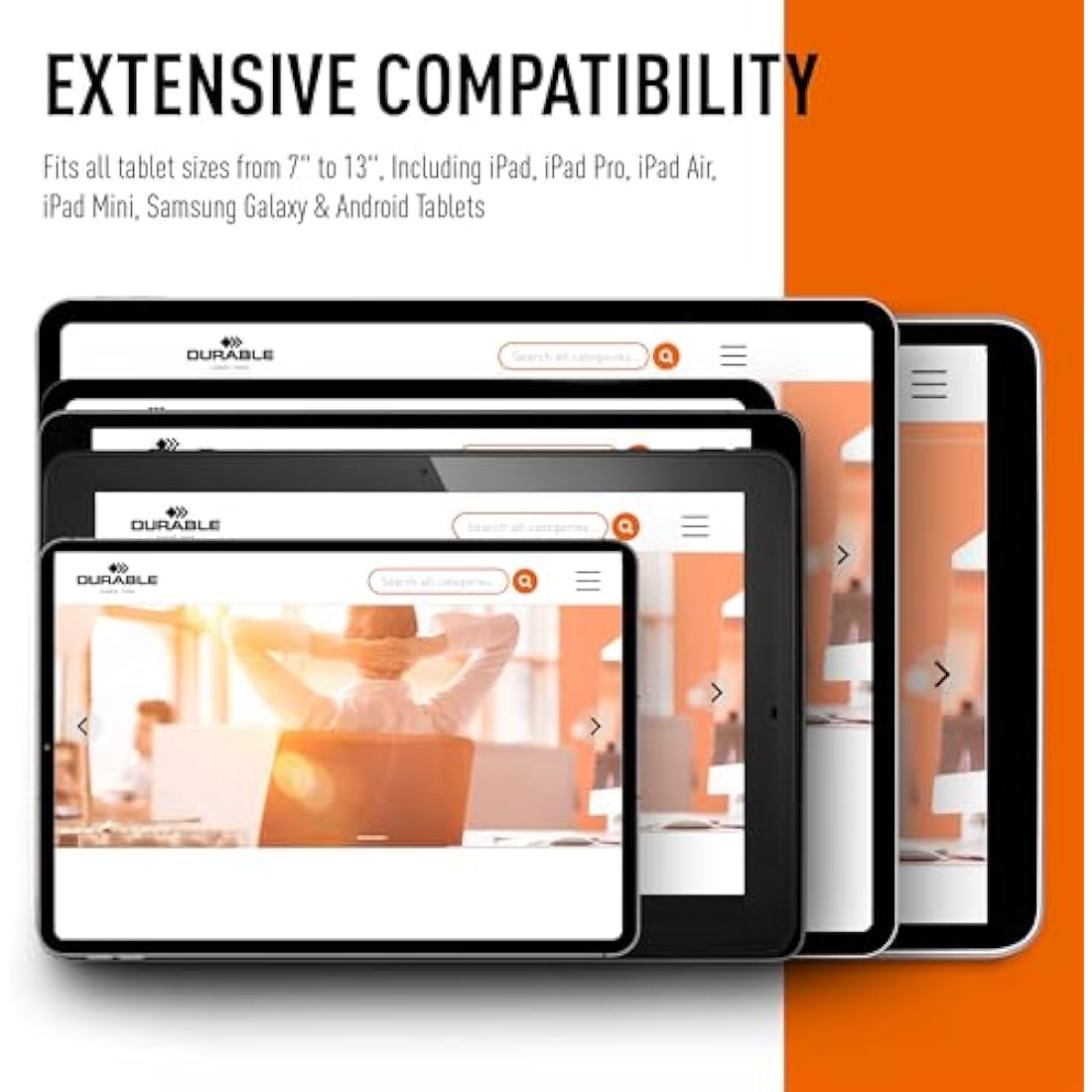 Durable Aluminium Wall Mounted Tablet Holder - Anti Theft Lockable & Rotatable 360° - Universal Mount for 7-13" iPad, Samsung, Surface & More - Security Bracket