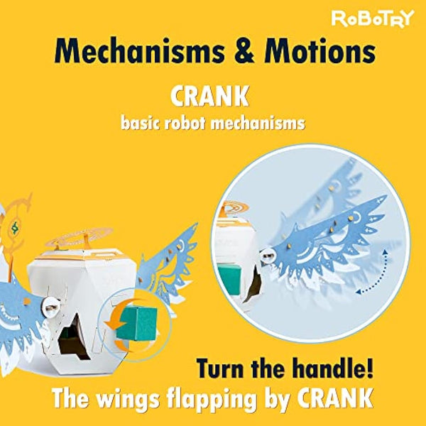 ROBOTRY Moving Paper Robots Set | Advanced Level STEM Kit | Paper Crafts | Learn Very Basic 5 Robot Mechanisms | Ideal for Schools & Gifts | Science & Engineering Learning