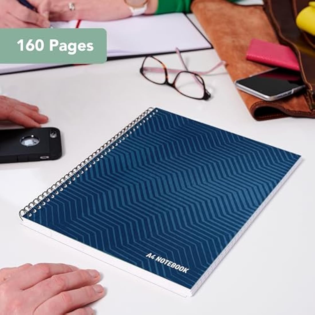 Summit A4 Notebook, Hardback Wirebound, Ruled, 160 pages, Blue (Pack of 10)