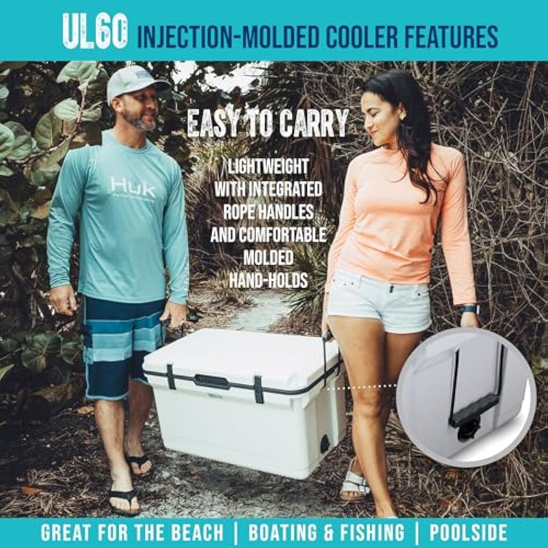 ENGEL Ultra-Light 56.8 L Cooler Box - Injection Molded Cool Box Large Enough for 80 Cans, Keeps Ice up to 7 Days, Camping Cooler Suitable for Picnics, Festivals, Beach & Travel, 75 x 45.7 x 43.2 CM