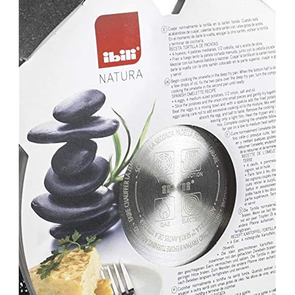 IBILI Natura Potato Omelette Pan, 20 cm, Aluminium, Stone-Style Non-Stick Coating, Suitable for Induction Hobs