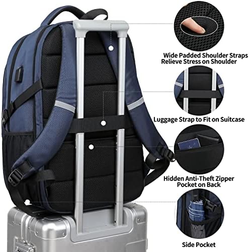 WENIG Laptop Backpack,Extra Large Business Travel Work Computer Rucksack with USB Charging Port