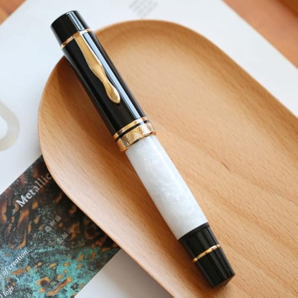 erofa Majohn P139 NO.8 Fine Nib Piston Fountain Pen with Box, Brass Piston System Large Capacity Writing Pen