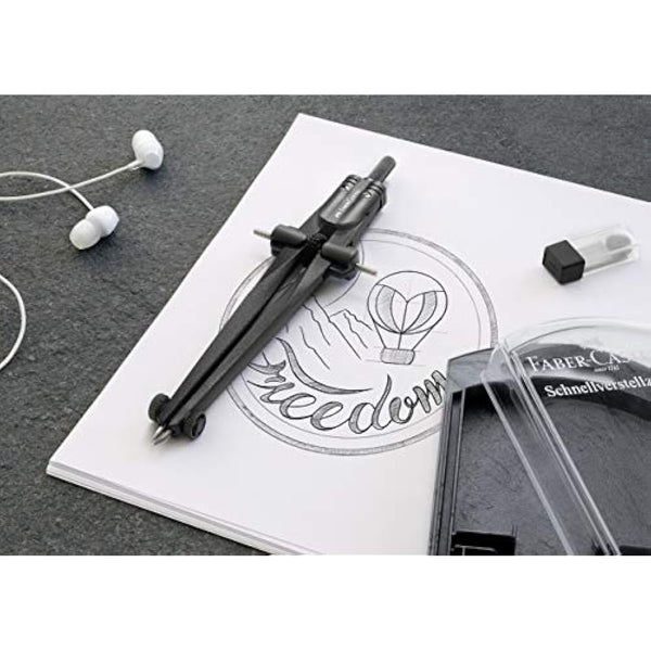 Faber-Castell Stream Quick-Set Compass - Black Stone, 174530