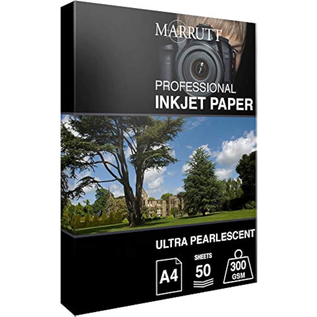 Marrutt 300gsm Ultra Pearlescent Hi-White Inkjet Photo Paper: A4-50 Sheets