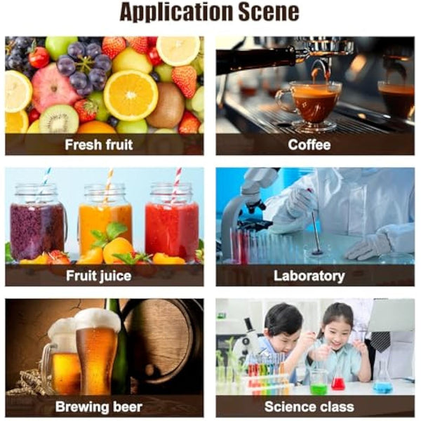 Digital Brix Refractometer, Brix Meter with Automatic Temperature Compensation for Water Samples, Food, Fruits, Beverages, and Crop Sugar Content (0.0-55.0% Brix)