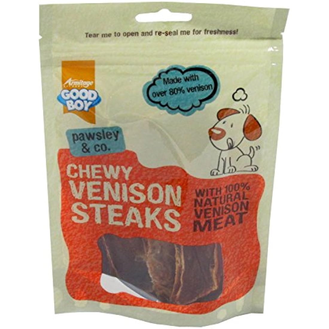 Good Boy Pawsley & Co Chewy Venison Steaks 80g (12 Pack)