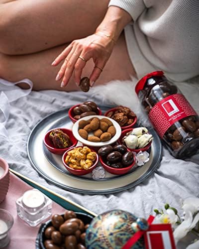 Rita Farhi Milk and Dark Chocolate Covered Brazil Nuts in a Gift Jar | Vegetarian and Chocolate Gift - Chocolate Coated Nuts - 740 g - New Palm Oil Free Recipe