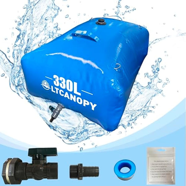 LTCANOPY 100 Gallon Foldable Water Bladder Tanks - Collapsible Soft Drought-Resistant Fire-Fighting Agricultural Water Tank 330L