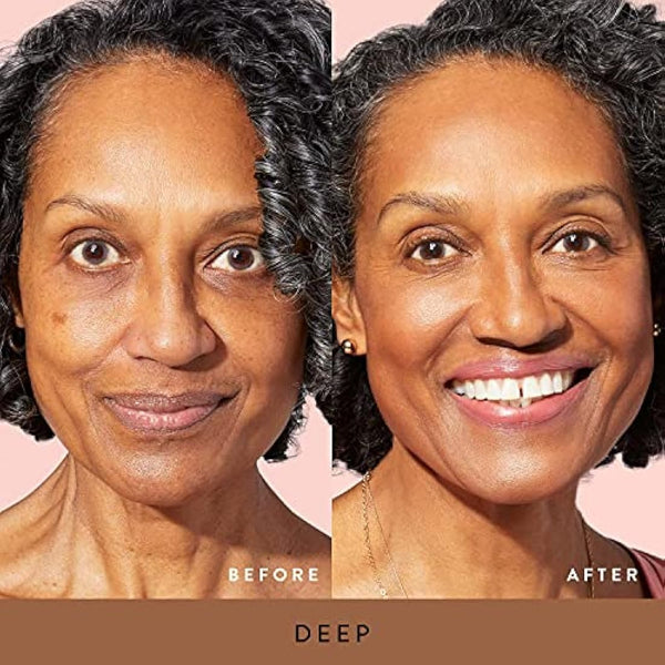 LAURA GELLER Baked Balance-n-Glow Illuminating Powder Foundation (Deep) Buildable Sheer to Light Coverage Baked Foundation, Satin Finish