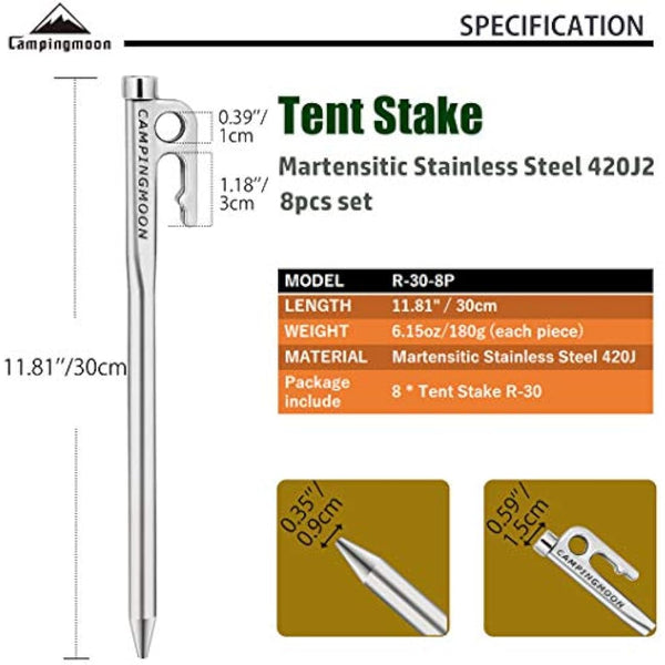 Stainless Steel Tent Stake R-30-8P
