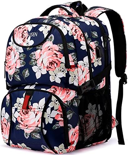 HILUSEN Travel Laptop Backpack for Men,Water Resistant Lunch Backpack Work Backpack with USB Charging Port