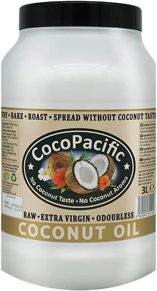 Raw Extra Virgin Odourless Coconut Oil, 3 Litres