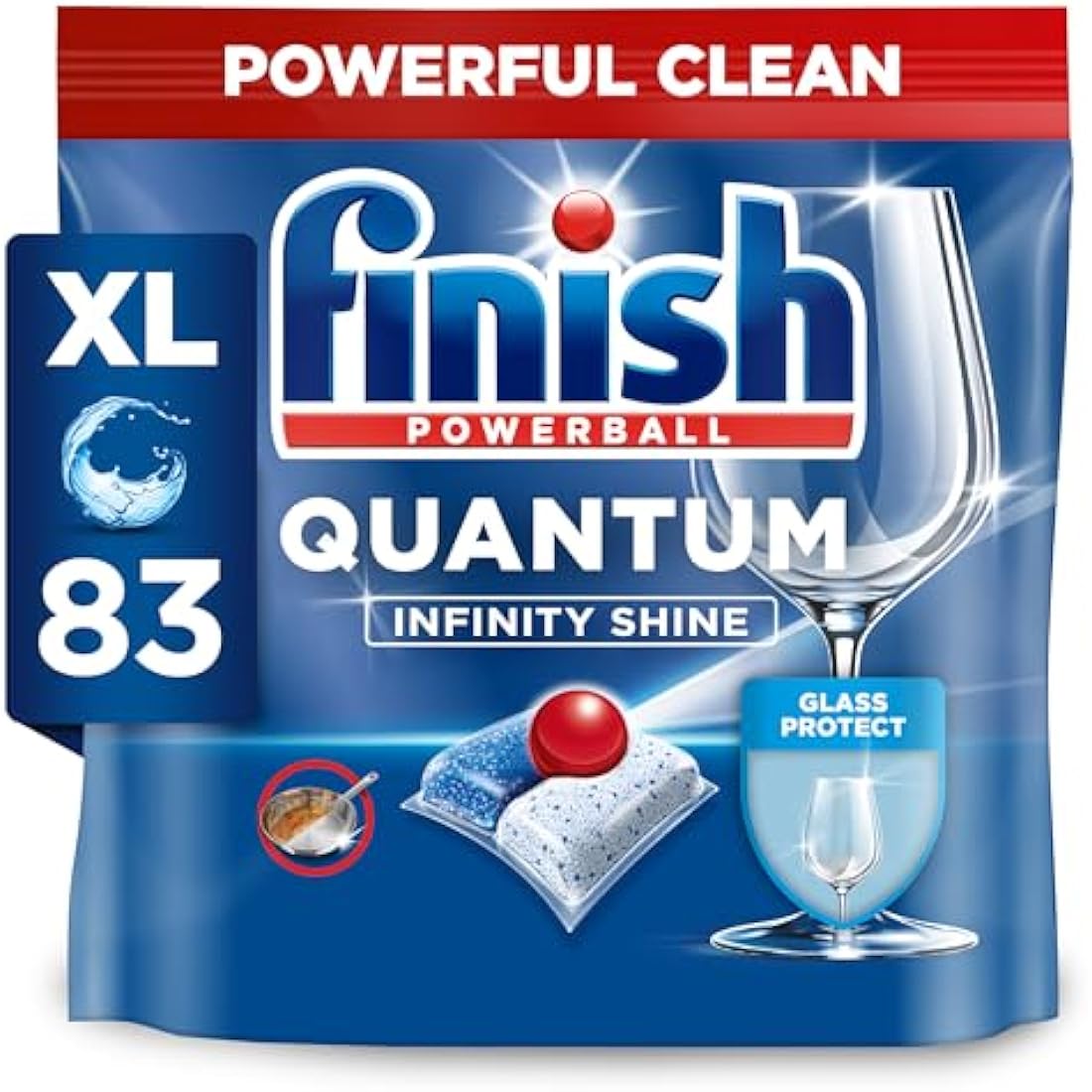 Finish Quantum Infinity Shine Dishwasher Tablets Bulk | Scent : REGULAR | Size : 83 Dishwasher Tabs | For Sparkling Clean,Packaging may vary