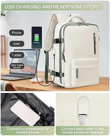 VGCUB Arge Travel Backpack, Unisex Airline Approved Gym Backpack with Laptop Compartment, 40L, Nylon, Water Resistant, Solid Black