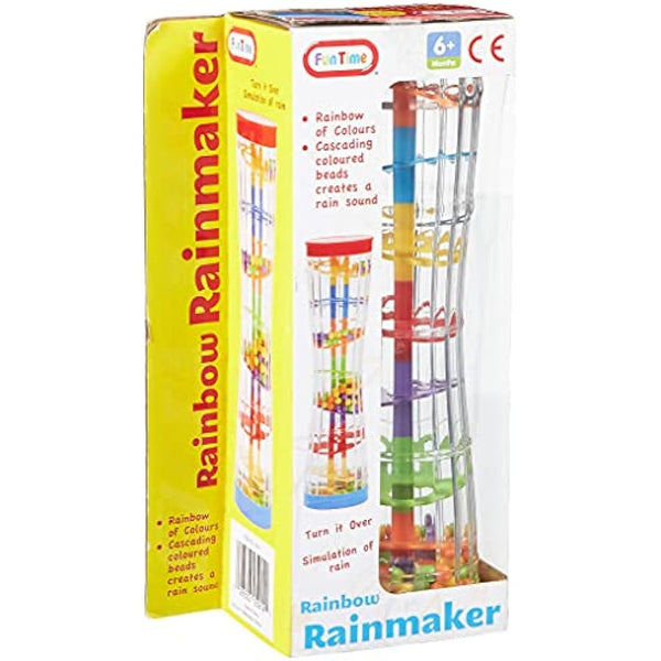 Fun Time Rainbow Rainmaker, Sensory Rain Sound Toy, Colourful Cascading Beads, Ages 6 Months +