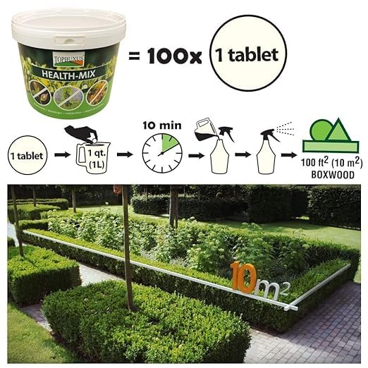 TOPBUXUS HEALTH-MIX - Leaf Fertilizer to Stop and Prevent Box Blight - 2kg for 1000m? Boxwood