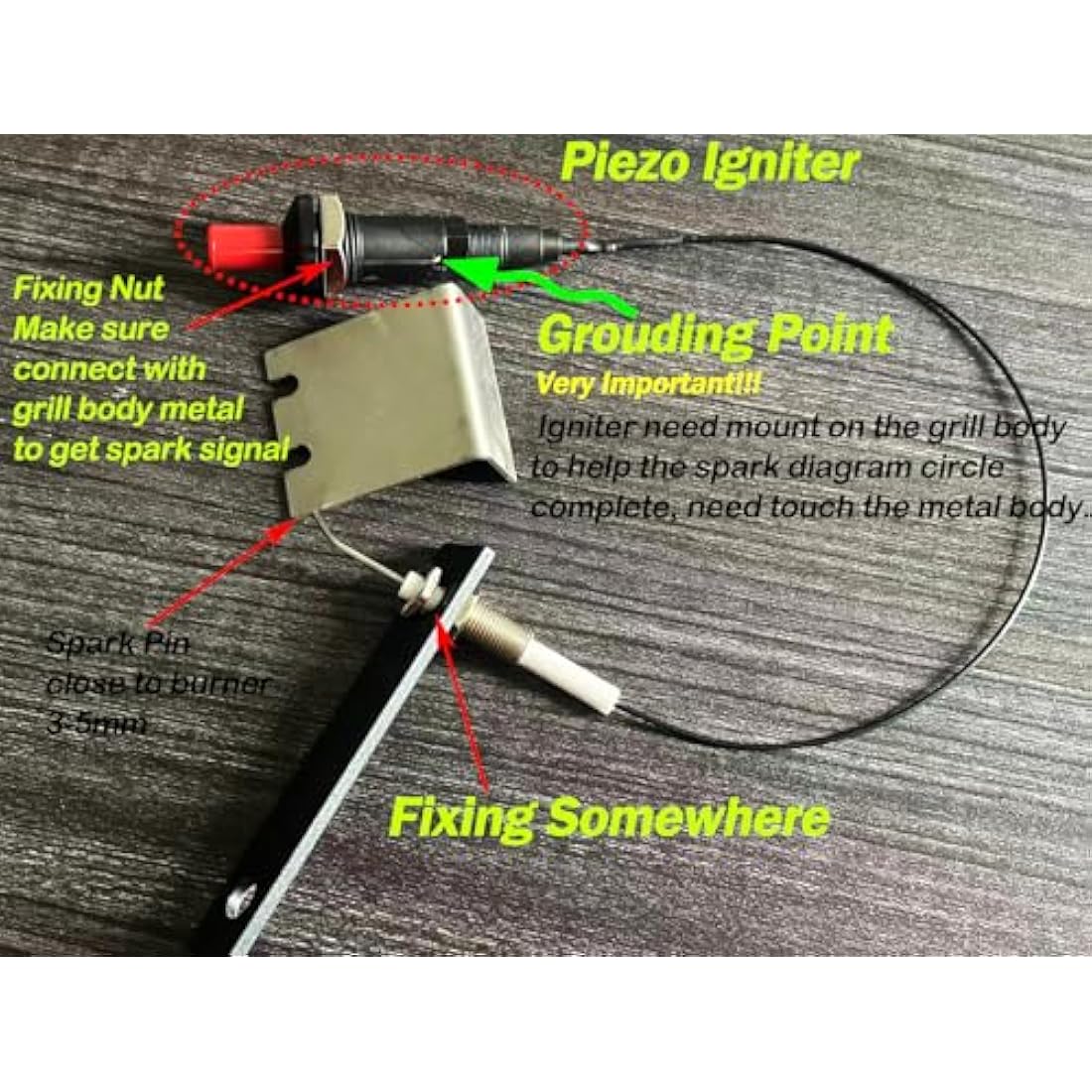 MENSI 11.8” Long Propane Push Button Piezo Igniter Kit Gas Grill/Range/Heater/Stove Spaker Generator Ignition Set 2Pcs/Lot