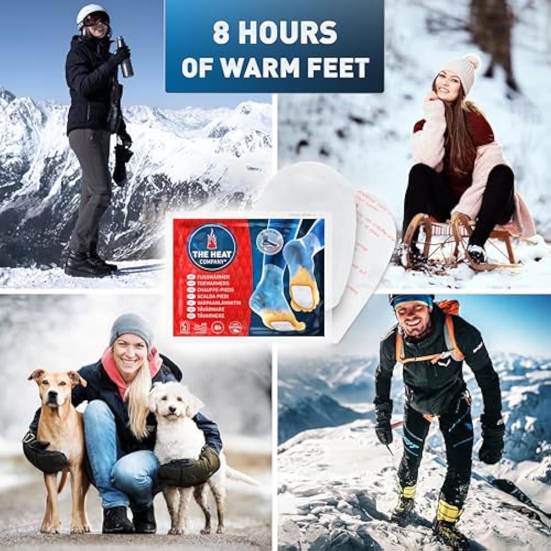 THE HEAT COMPANY Toewarmers - 5, 15 or 40 Pairs - EXTRA WARM - Adhesive - Foot Warmers - 8 Hours Warm Feet - Instant Heat - Air Activated - Purely Natural