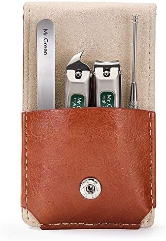 MR.GREEN Manicure Pedicure Set, Nail Clippers Set, Medical Grade Stainless Steel Grooming Kit with Travel Case Gift Box (4 Pieces)