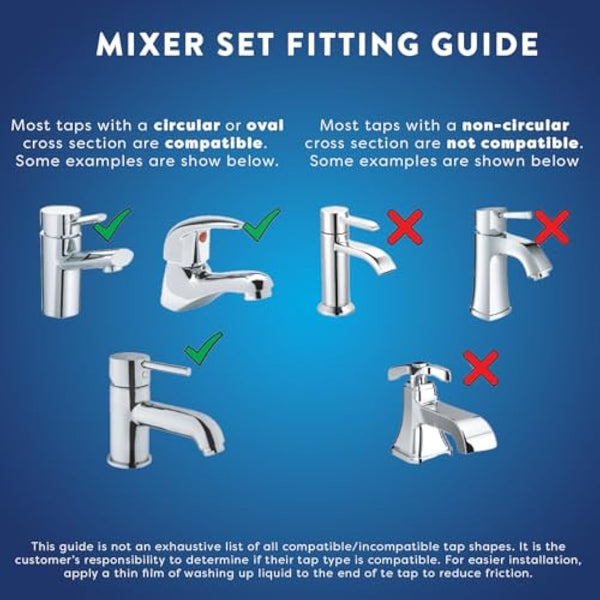 Croydex Bath Shower Mixer Set White & Chrome, 430mm, (AB220022)