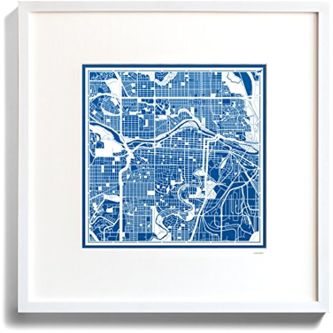 Calgary Paper Cut Map White 30x30 cm Paper Art