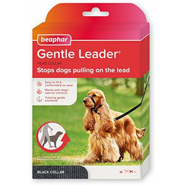 Beaphar | Gentle Leader | Head Collar for Medium Dogs | Stops Pulling On The Lead | Training Aid with Immediate Effect | Endorsed by Behaviourists | Black x 1