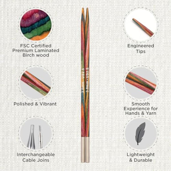 KnitPro Symfonie Starter Interchangeable Circular Needle Set 5" (13cm) | 3 Sizes (4mm to 6mm)